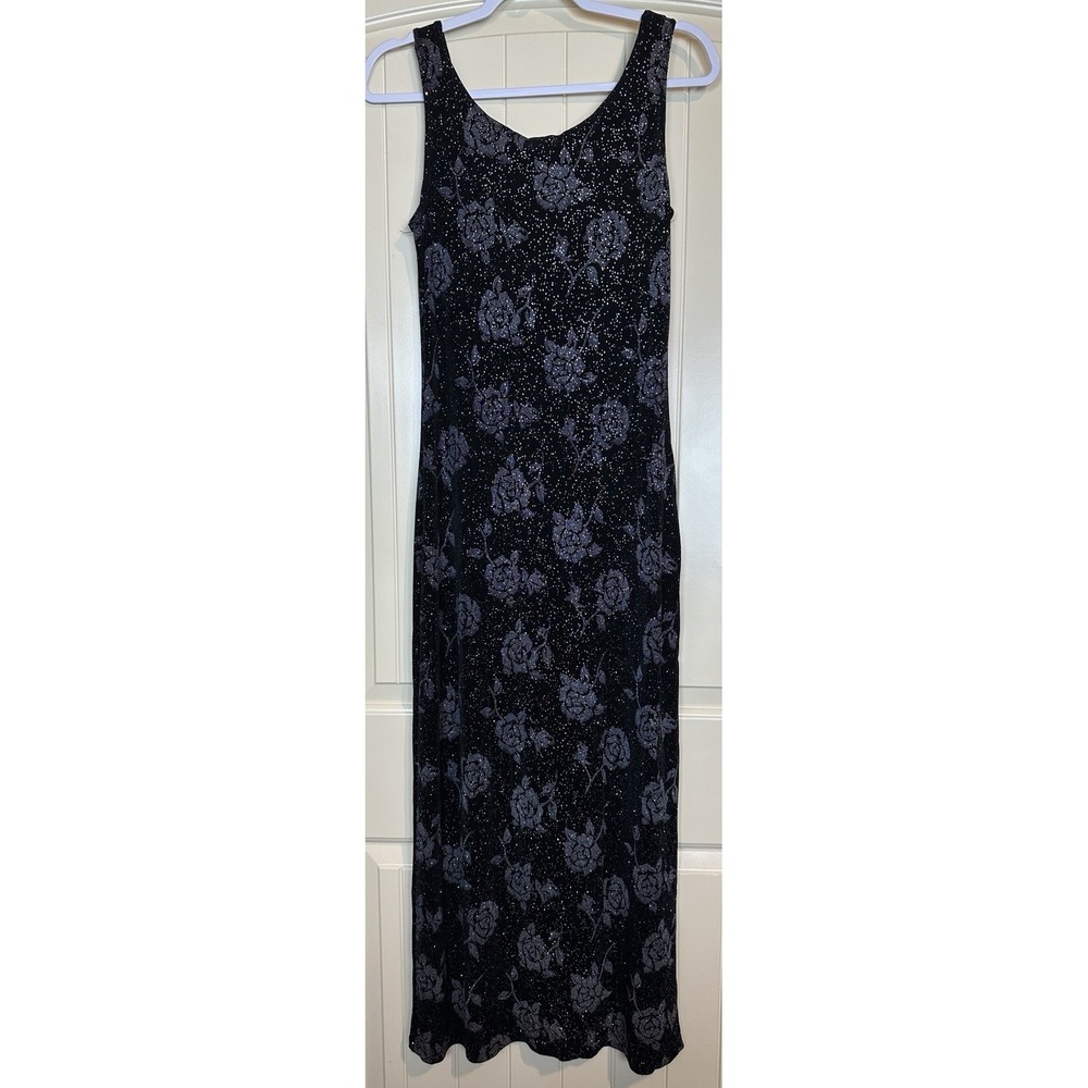 Vintage 90s Y2K La‎ Belle Sexy Gothic Dark Romance Whimsigoth Maxi Dress Sz L
